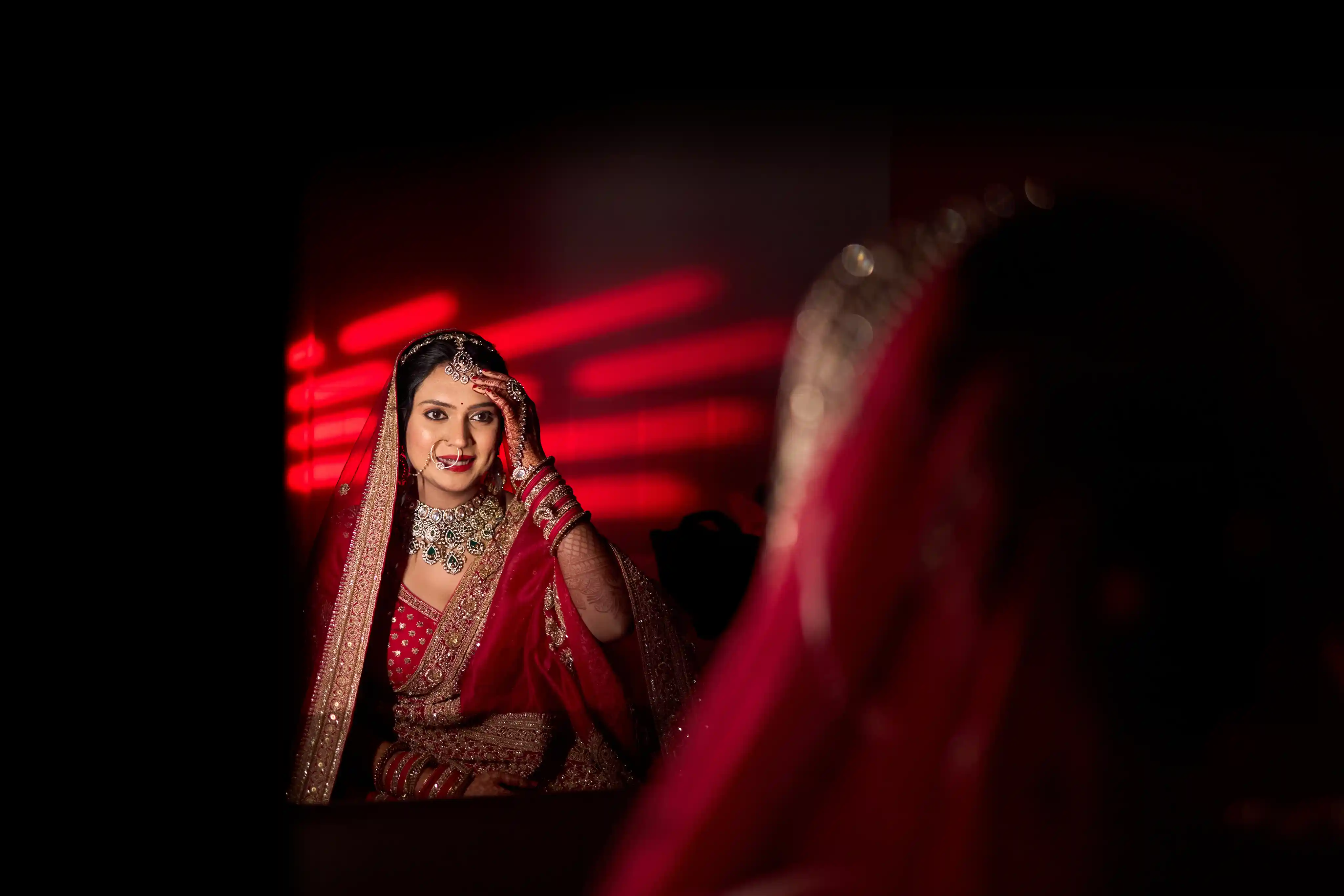 Puja bridal portrait at The Via Varanasi Resort wedding by The WeddingShoot